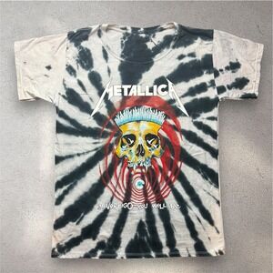 Metallica In Vertigo You Will Be Tie Dye Graphic T-Shirt Mens Medium Black White